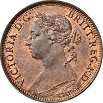 NGC MS 63 BN Victoria (1837-1901), Farthing, 1882H,