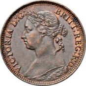 NGC AU 55 BN Victoria (1837-1901), Farthing 1881H, 