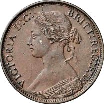 NGC AU 58 BN Victoria (1837-1901) Farthing 1868,