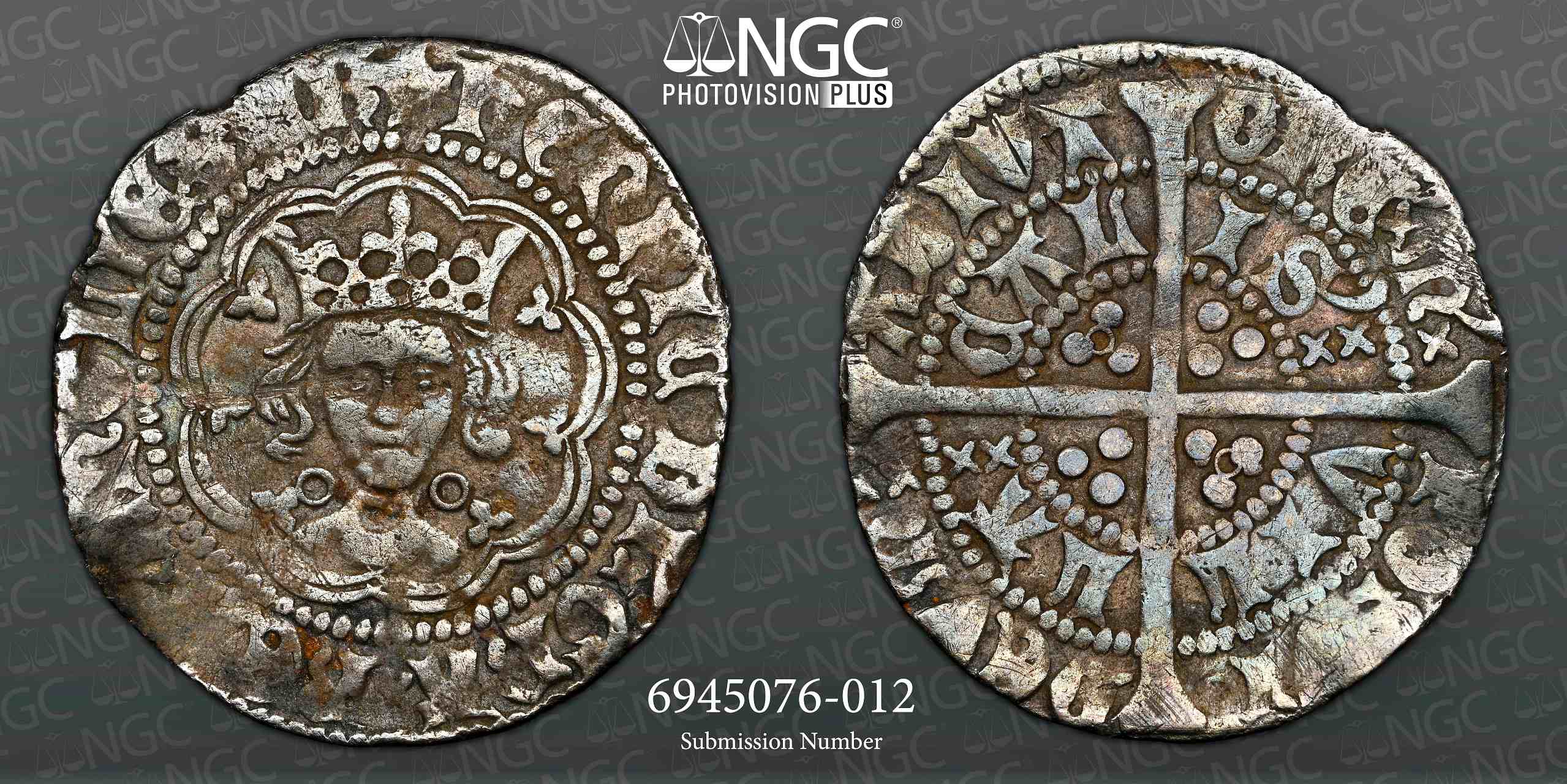 NGC VF Details, Henry VI (1422-30) Halfgroat, Calais,  - Image 3 of 3