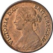NGC MS 63 BN Victoria (1837-1901), Farthing, 1865/3, 