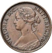 NGC AU 53 BN Victoria (1837-1901) Farthing 1868, 