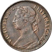 NGC XF Details Victoria (1837-1901), Farthing 1881, 3 Berries,