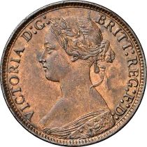 NGC AU 58BN Victoria (1837-1901) Farthing 1872, 