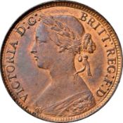 NGC MS 62 BN Victoria (1837-1901), Farthing 1860, 