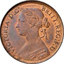 NGC MS 62 BN Victoria (1837-1901), Farthing 1860,