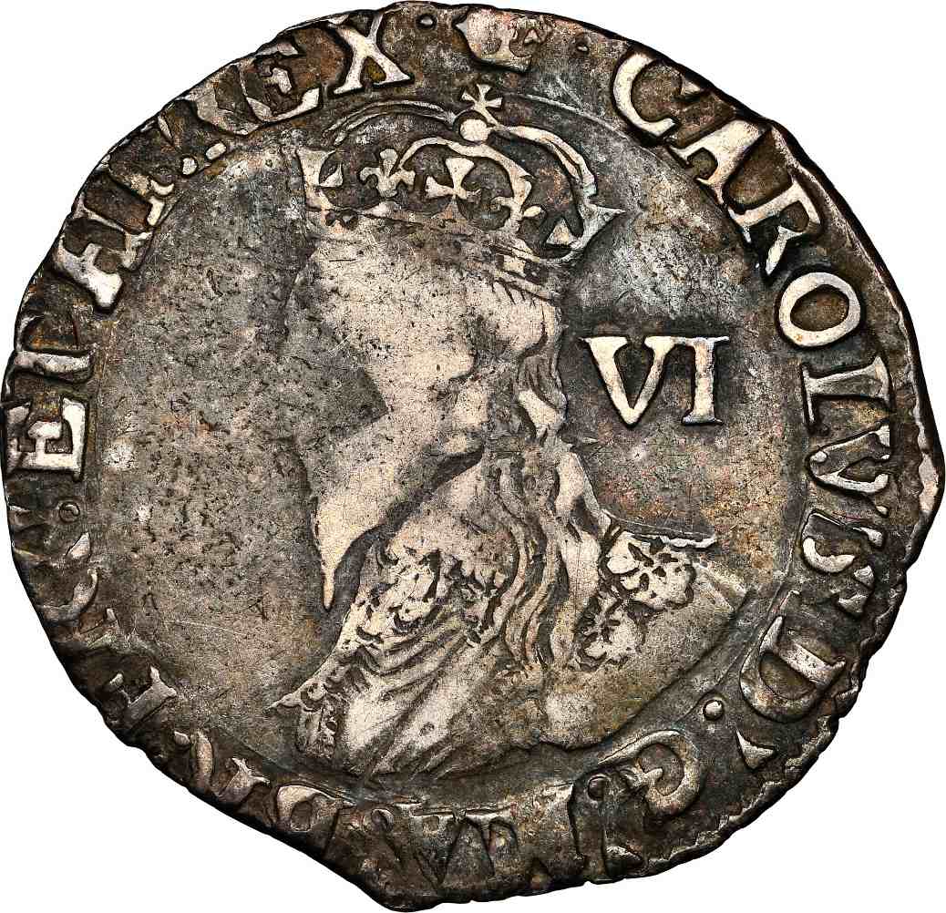 Top Pop NGC VF 25, Charles I (1635-36) Sixpence S-2813,  