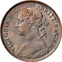 NGC MS 61 BN Victoria (1837-1901), Farthing, 1887,