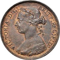 NGC AU 58 BN Victoria (1837-1901), Halfpenny, 1887,