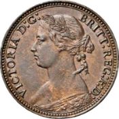 NGC Au 58 BN Victoria (1837-1901) Farthing 1878, 