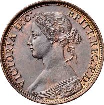 NGC AU 58 BN Victoria (1837-1901) Farthing 1866