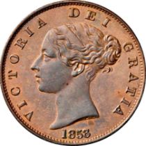 NGC UNC Details Victoria (1837-1901) Halfpenny, 1858/7,