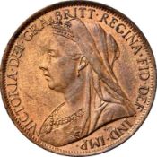NGC MS 63 RB Victoria (1837-1901) Penny, 1901, 