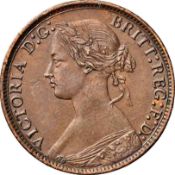 NGC AU 58 BN Victoria (1837-1901) Farthing 1875