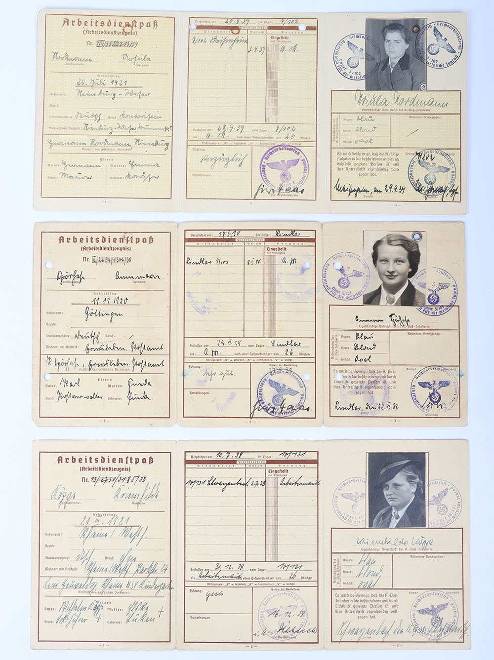 Third Reich German RAD Female Identity Cards - Bild 5 aus 6
