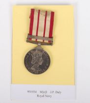 Elizabeth II Naval General Service medal for the 1956 Suez Crisis.