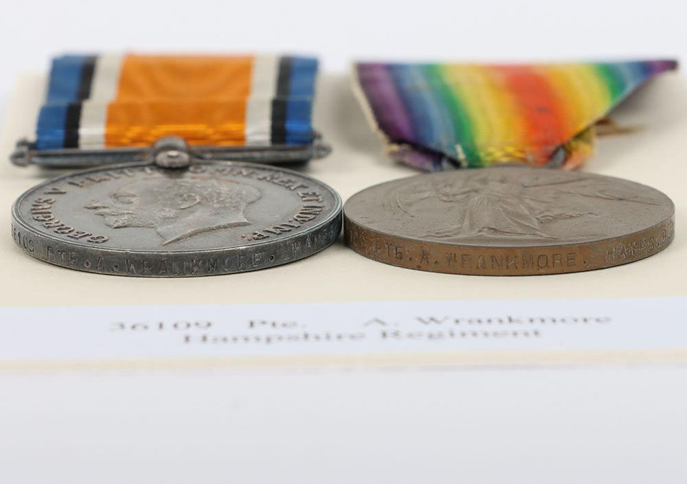 A Great War pair of medals to the Hampshire Regiment - Bild 4 aus 4