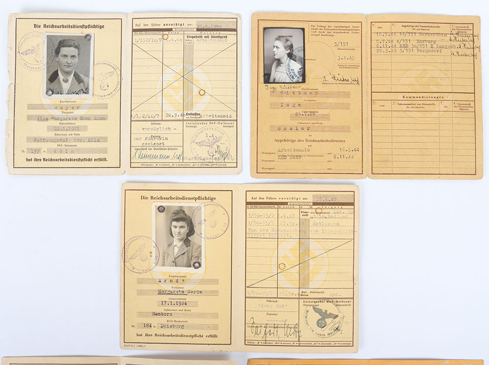 Third Reich German RAD Labour Service Female Identity Cards - Image 5 of 5