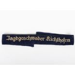 WW2 German Luftwaffe Jagdgeschwader Richthofen Cuff Title