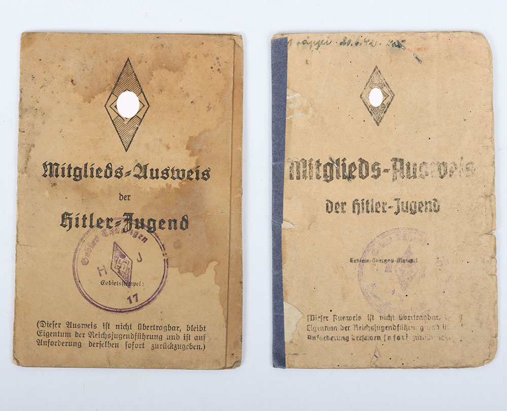 Third Reich German Hitler Youth HJ ID Cards