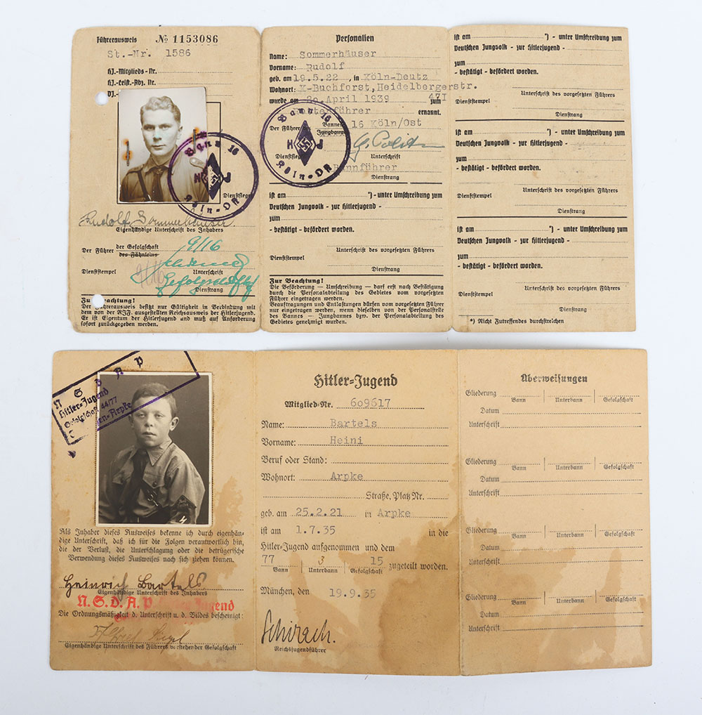 Third Reich German Hitler Youth ID Cards - Bild 3 aus 4