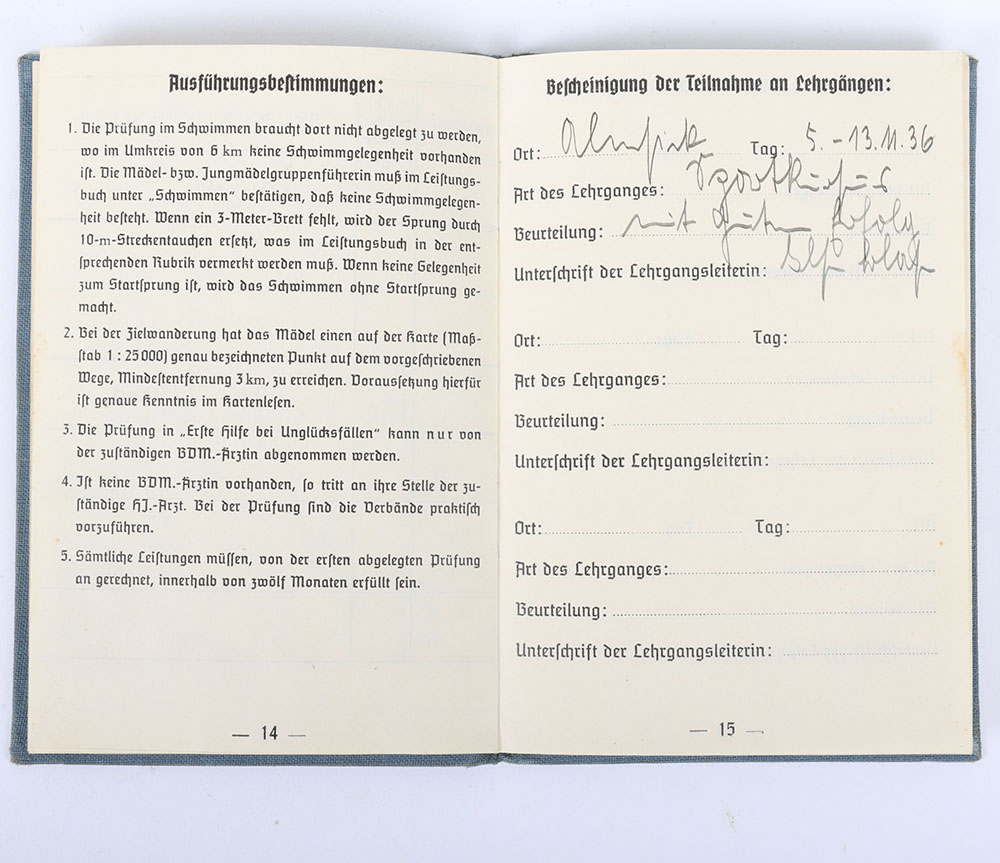 Third Reich German BDM Achievement Record Book - Image 9 of 11