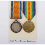 A Great War pair of medals to the Royal Scots