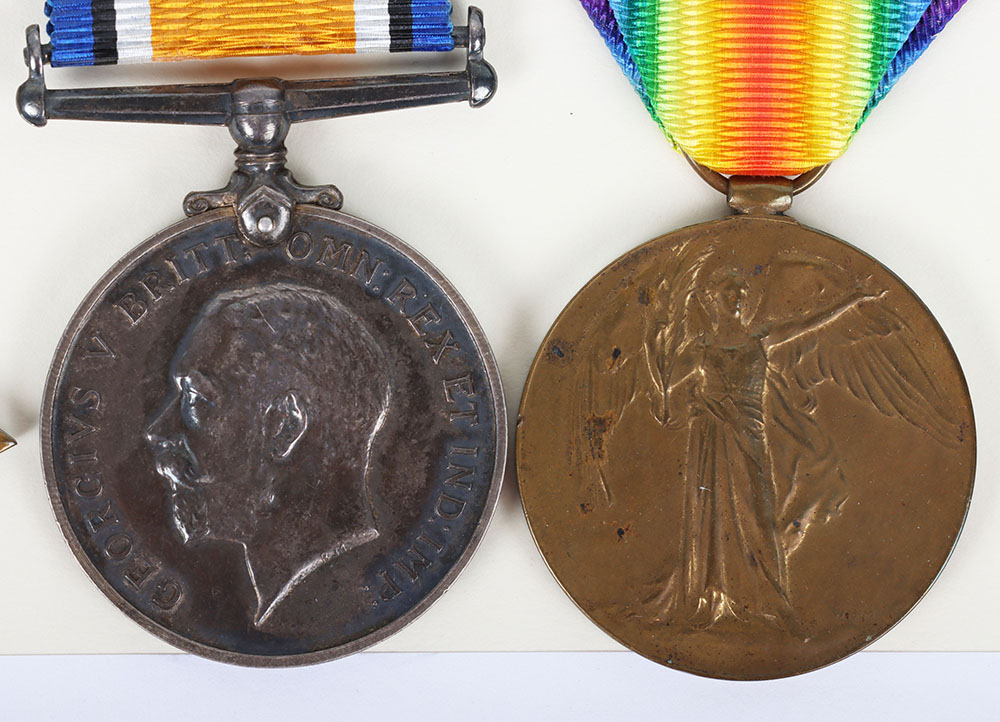 A Great War 1914-15 star medal trio to a recipient in the Rifle Brigade who was discharged due to wo - Image 3 of 5