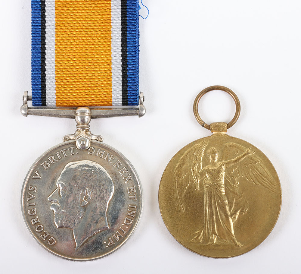 WW1 British Medal Pair Notts & Derby Regiment