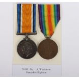 A Great War pair of medals to the Hampshire Regiment