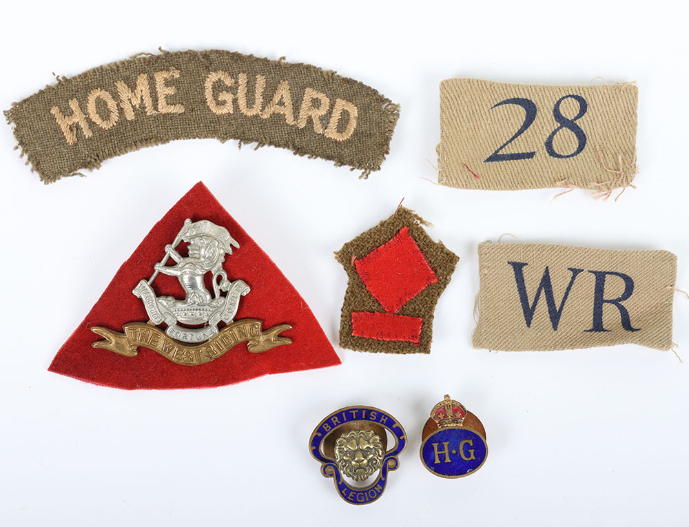 WW2 British West Riding 27th Keighley Battalion Home Guard Insignia Grouping