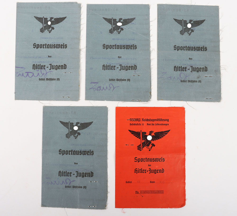 Third Reich German Hitler Youth HJ Sports Identity Cards