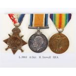 A Great War 1914-15 trio of medals to the Royal Field Artillery