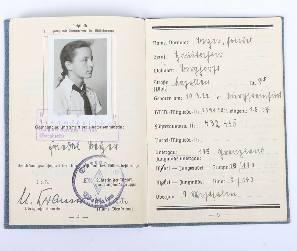 Third Reich German BDM Achievement Record Book - Image 5 of 11