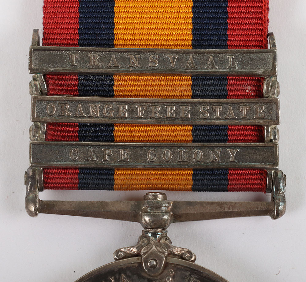 An interesting 3-clasp Queens South Africa medal to a recipient in the Leinster Regiment who was sen - Bild 2 aus 6