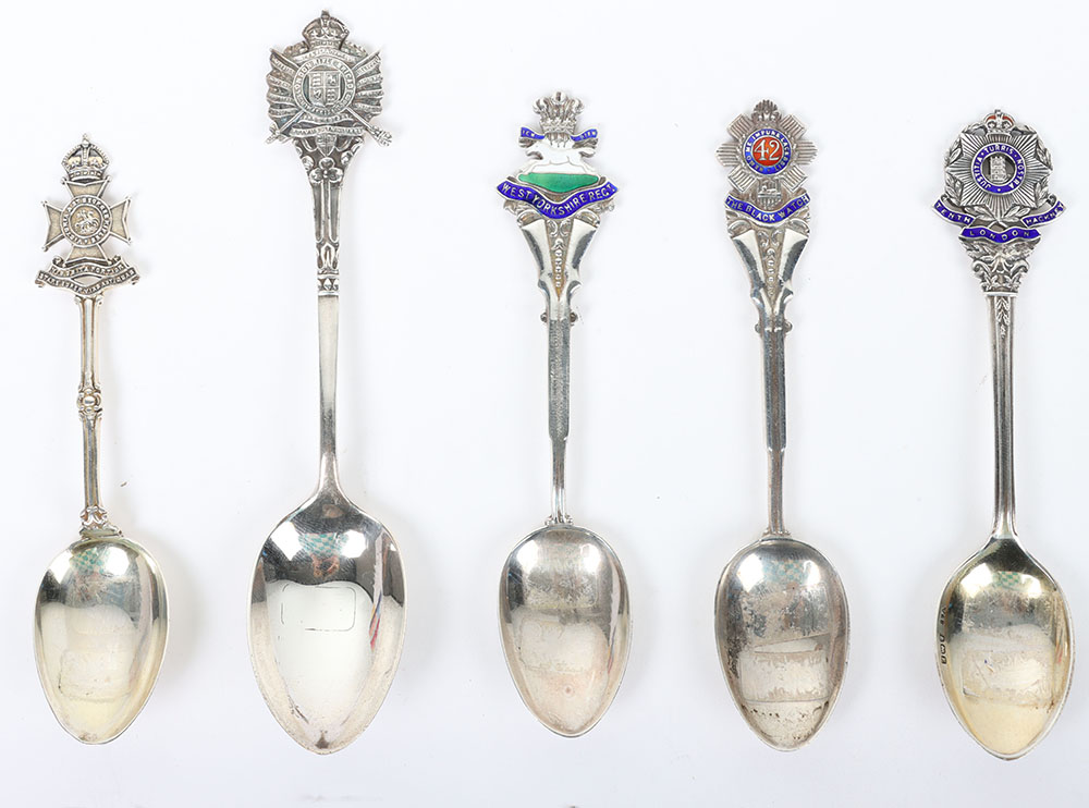 Hallmarked  Silver Regimental Spoons - Image 2 of 6