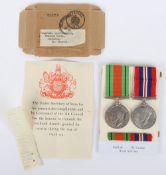 A Second World War pair of medals attributed to a Royal Air Force Squadron Leader