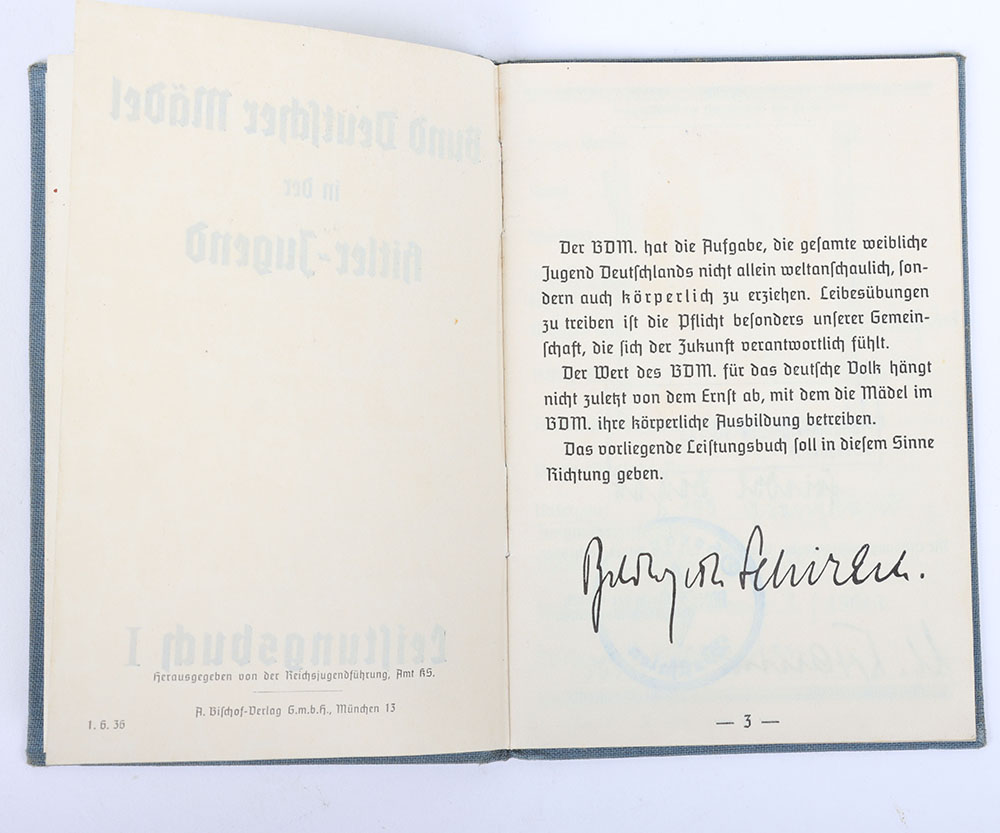 Third Reich German BDM Achievement Record Book - Image 4 of 11