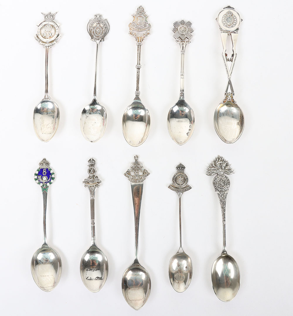 Hallmarked  Silver Regimental Spoons