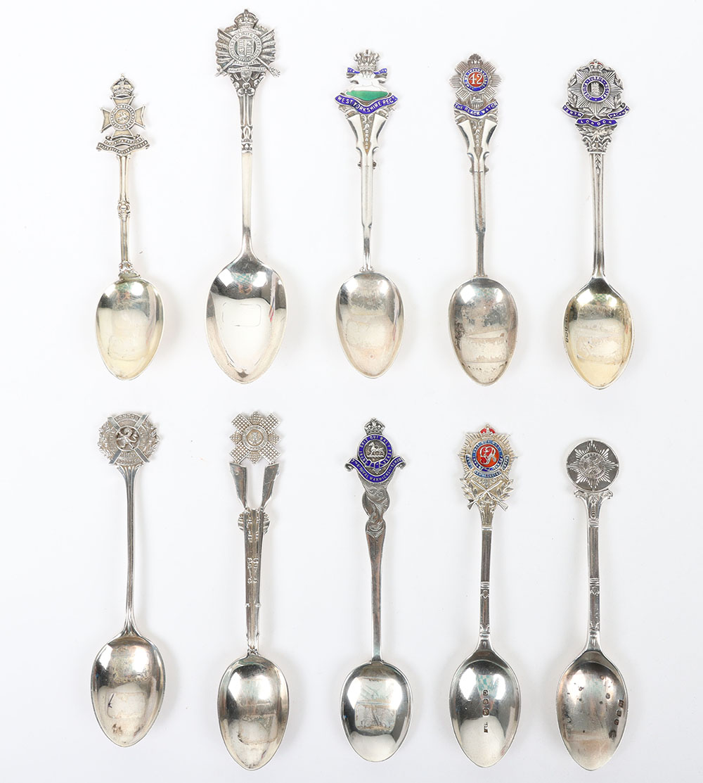 Hallmarked  Silver Regimental Spoons
