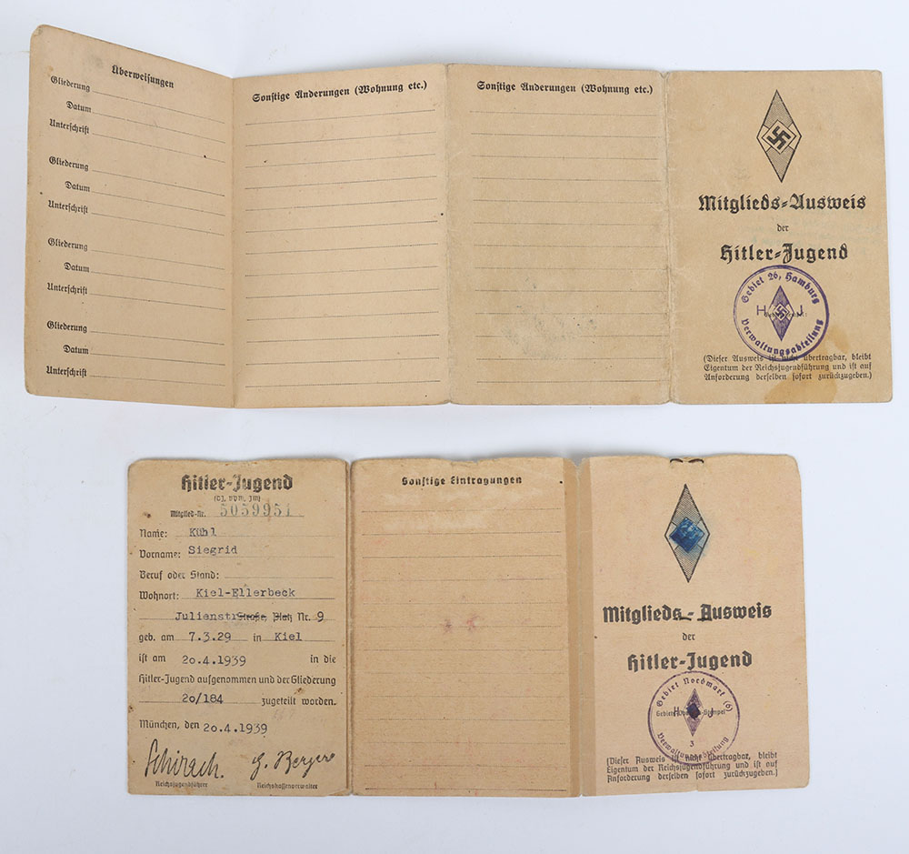 Third Reich German BDM / Hitler Youth ID Cards - Image 4 of 4