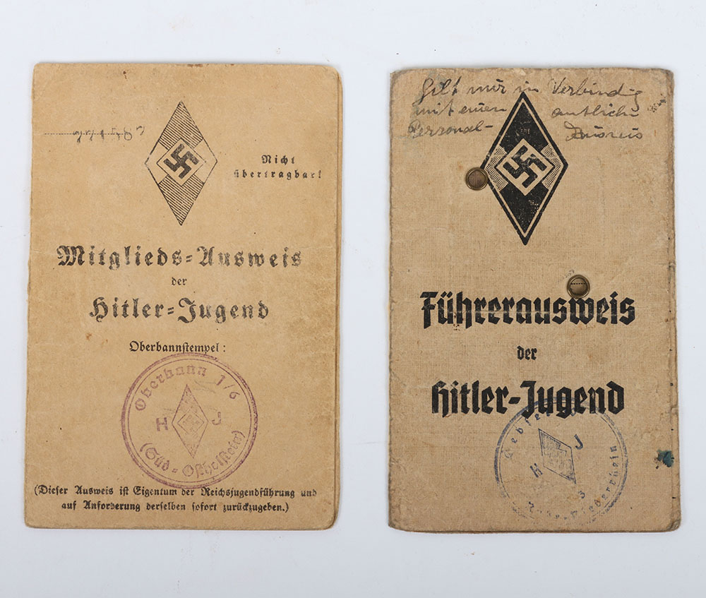 Third Reich German Hitler Youth HJ ID Cards - Bild 2 aus 4