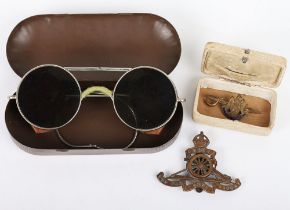 WW2 RAF Anti-Glare Sun Glasses and Badges