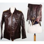 WW2 German Luftwaffe Two Piece Leather Flight Suit