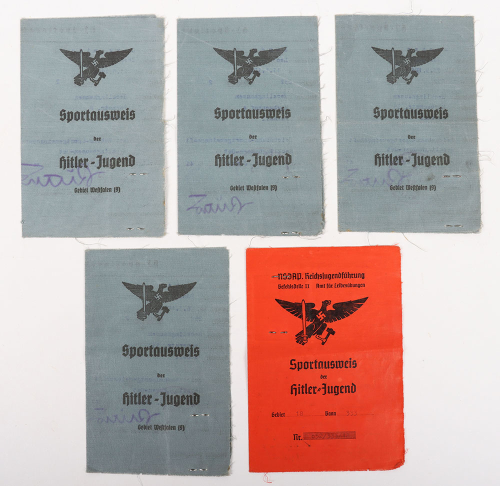 Third Reich German Hitler Youth HJ Sports Identity Cards - Image 3 of 5