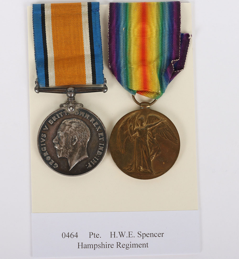 A Great War pair of medals to the Hampshire Regiment