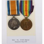 A Great War pair of medals to the Hampshire Regiment