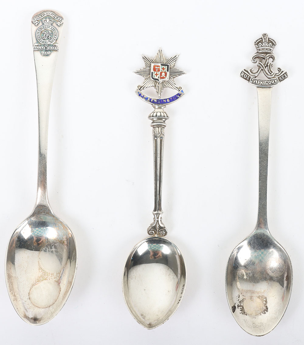 Hallmarked  Silver Regimental Spoons - Bild 2 aus 6