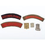 WW2 Free Czech Forces badges and shoulder titles