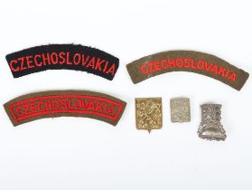 WW2 Free Czech Forces badges and shoulder titles